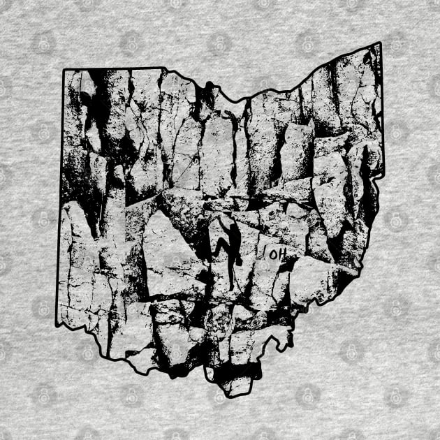 Rock Climbing Ohio Rock Climber State Map Climb Art by TeeCreations